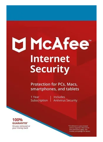 McAfee Internet Security, 5 devices, 1 year